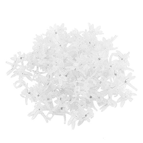 TOPINCN 100Pcs Orchid Clips, Plastic Plant Clips Orchid Support Clips Garden Tools Stem Clips for Supporting Stems Vines Grow Upright(transparent white)