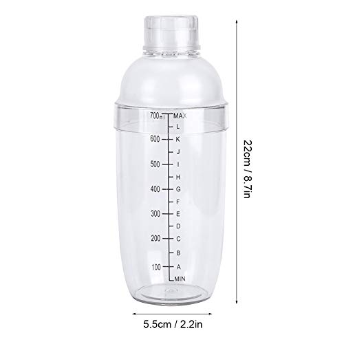 700ml Cocktailshaker, klarer Kunststoff Getränke-Shaker Bubble Tea Boba Cup Margarita Mix Messflasche mit Eissieb für… – Bild 8