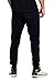 PROGO USA Men's Joggers Sweatpants Basic Fleece Marled Jogger Pant Elastic Waist (Small, Black (Slanted Pocket))