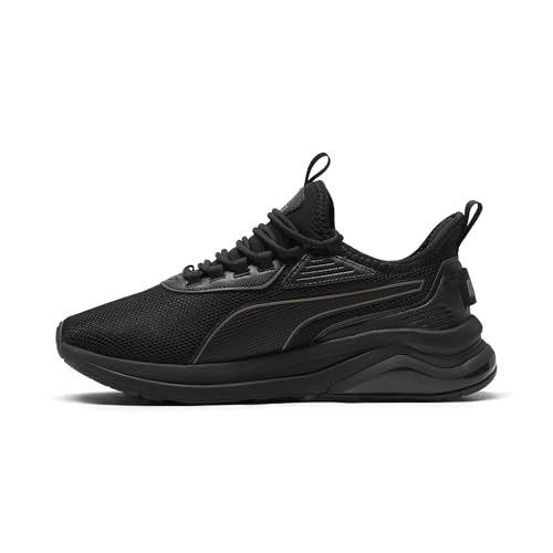 PUMA Women’s Amplifier Shoes, Black-Gold, 10.5