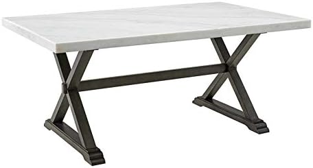 Picket House Furnishings Landon Marble Top Dining Table in White