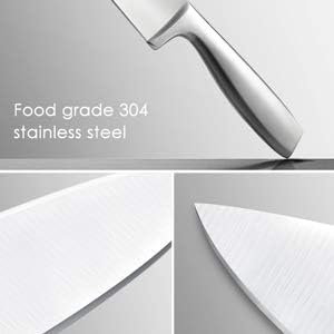 HOMEVER Couteau de Cuisines, 16 Pièces Set Couteaux de Cuisine en Acier Inoxydable avec Bloc en Bois, Ensemble de Couteaux, Couteaux de Chef avec Porte, Bloc de Couteaux pour la Cuisine