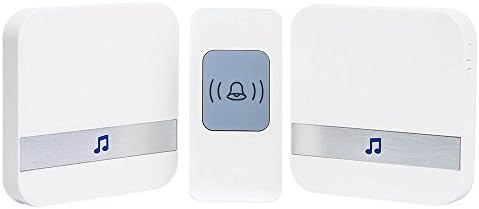 Starsprairie Wireless Doorbell Kit 1 Remote Push Button and 2 Plugin Receivers 984 Feet Range 4 Level Volume Adjustable LED Indicator 52 Melodies to Choose