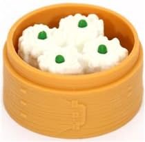Dim Sum White Dumplings Basket Japanese Foods Erasers. 2 Pack