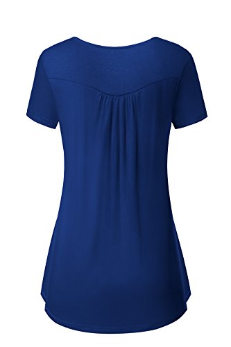 Neitade Women Tops and Blouses Plus Size Tunics For Women To Wear With Leggings Navy Blue XXL