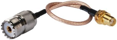 Saide Electronic Handheld Antenna Cable Adapter for UHF Base and Mobile Antennas - SMA Female to UHF SO-239 Female Connectors 6''