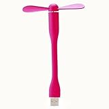 5ive Summer Essential Mobile USB-Powered Portable Fan, Super Strong Wind with Low Power Consumption, Portable Cooling Solution cool surfing online this summer, Quiet Fan for Power Bank/notebook/laptop/computer (Pink)