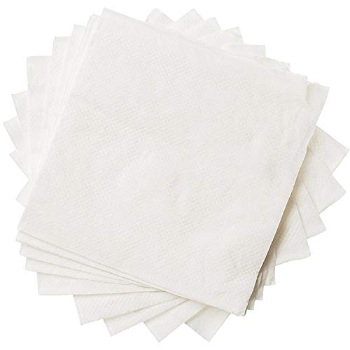 [500 Pack], White Beverage Napkins 1-Ply Bulk Cocktail Napkins, Restaurant Bar Paper Napkins
