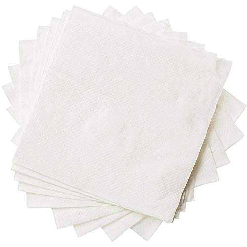 White Beverage Napkins 1-Ply [500 Pack], Bulk Cocktail Napkins, Restaurant Bar Paper Napkins