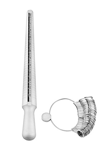 SE JT109-2 Premium Metal Ring Stick and Sizer Set