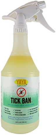 TICK BAN - YAYA Organics Tick and Bug Repellent, Deet-Free, 100% Natural, Organic Ingredients (24 OZ)