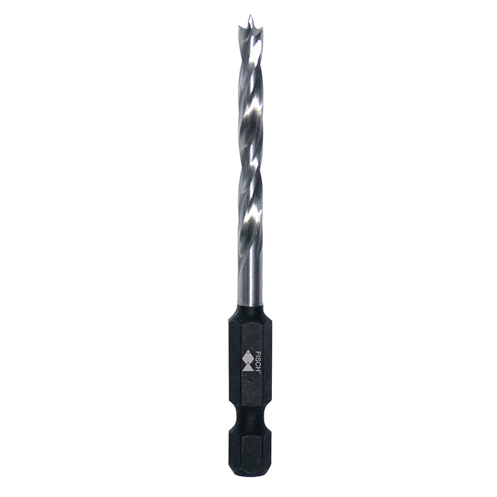 Fisch 013BE006K Premium Wood Twist Drill Set, 0 V, Black/Blue, Hex Shank 3-10 mm, 6-Piece