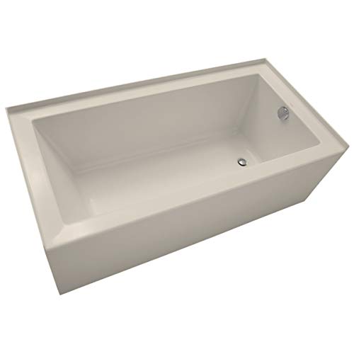 Mirabelle MIRSKS6030RBS Sitka 60" X 30" Acrylic Soaking Bathtub for Three Wall Alcove Installations with Right Drain