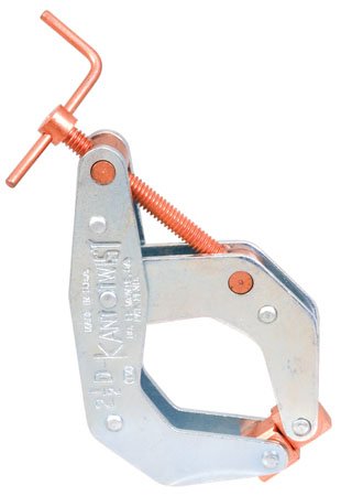 C-Clamp, Kant-Twist Clamp, T-Handle - Copper Plated Jaw, Rated Load=1,500 lbs. (1 Each)