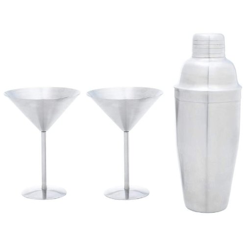 image for Maxam 3pc Stainless Steel Martini Set