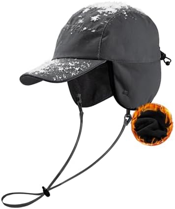 Ylucky Waterproof Trapper Hat for Men Women Winter Warm Baseball