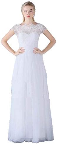 Seasail White A-Line Lace Wedding Dresses Cap Sleeve Beach Bridal Gown Vestidos De Novia Robe De Mariage