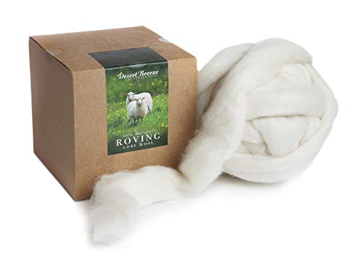 100% Natural Wool Roving, 12 OZ Corriedale, Best Core Wool for Needle Felting, Clean, 29.5 Micron, Un-Dyed