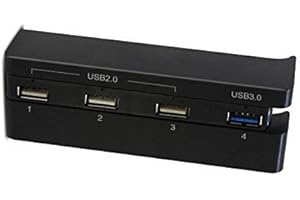 OSTENT Extend 4 USB Hub 2.0 & 3.0 Adapter for Sony PS4 Slim Console Video Games