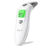 QQcute Forehead and Ear Thermometer for Fever, Infrared Digital Medical Basal Thermometer with Accurate and Fast Reading for Baby, Kids, Child and Adults
