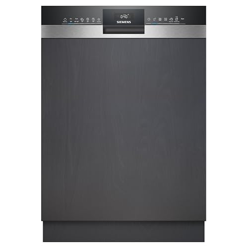 Siemens SN53HS10TE iQ300 Smart Dishwasher, Partially Integrated, 60 cm Wide, Cutlery Basket, Stainless Steel, Pleasantly Quiet with iQdrive, AquaStop, Height-Adjustable Upper Basket, Home Connect