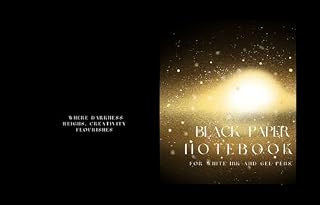 Livro caderno de papel preto: bloco de anotaçoes
