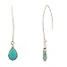 Lux Accessories Dangle Teardrop Turquoise Stone Earrings