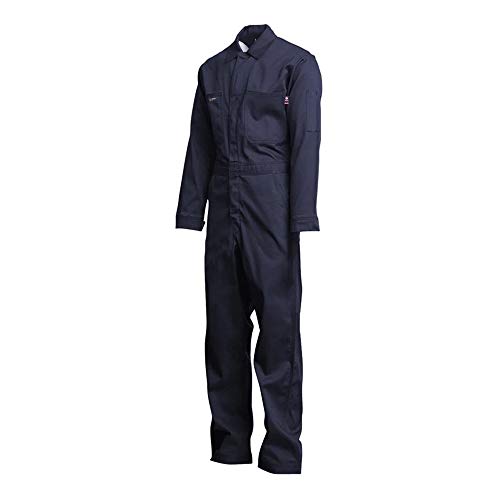 LAPCO CVIN9NY-SM-LONG Heavy Duty Flame Resistant Contractor Coverall, Navy, Small, Tall