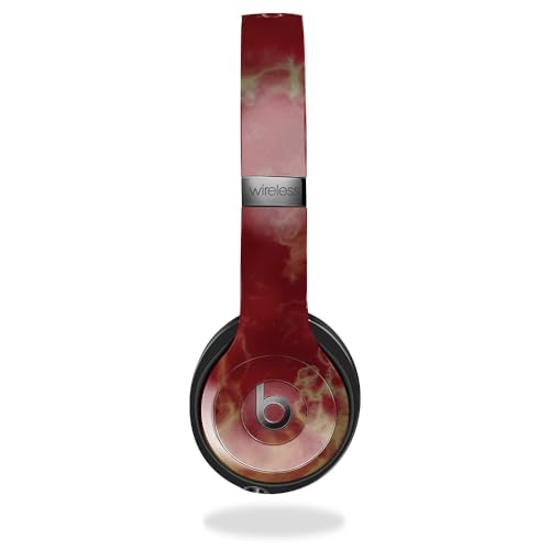 Skin Compatible with Beats Solo 4 - Crimson Marble - Premium 3M Vinyl Protectiv…