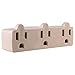 GE 3-Outlet Extender, Grounded Wall Tap, 3-Prong, Multiple Plug, Power Splitter, Cruise Essentials, Use for Home Office School Dorm, UL Listed, Light Almond, 54203