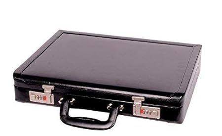 Hard Craft PU Leather Briefcase Combination Silver Lock - Brown