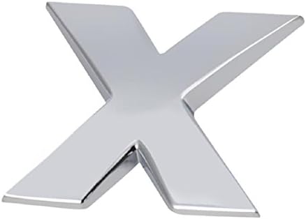 Naladoo Personalized Fashion 3D DIY Metallic Alphabet Sticker Car Emblem Letter Silver Badge Decal (X)