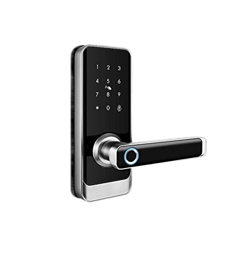 Elettronica Serrature a combinazione digitale Maniglia for impronte digitali Serratura intelligente Tuya App Card Sblocco con Wifi Impermeabile for la casa (Color : 22-190(5050), Size : Black)