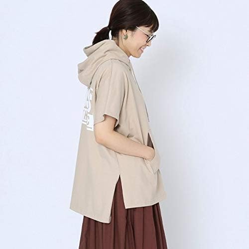 Amazon コーエン レディース Coen Discus ディスカス フーディショートスリーブパーカー Beige Free Tシャツ カットソー 通販