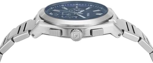 Reloj Everett para Hombre, Movimiento Cronógrafo Cuarzo con Correa de Piel o Acero, Gris y Azul