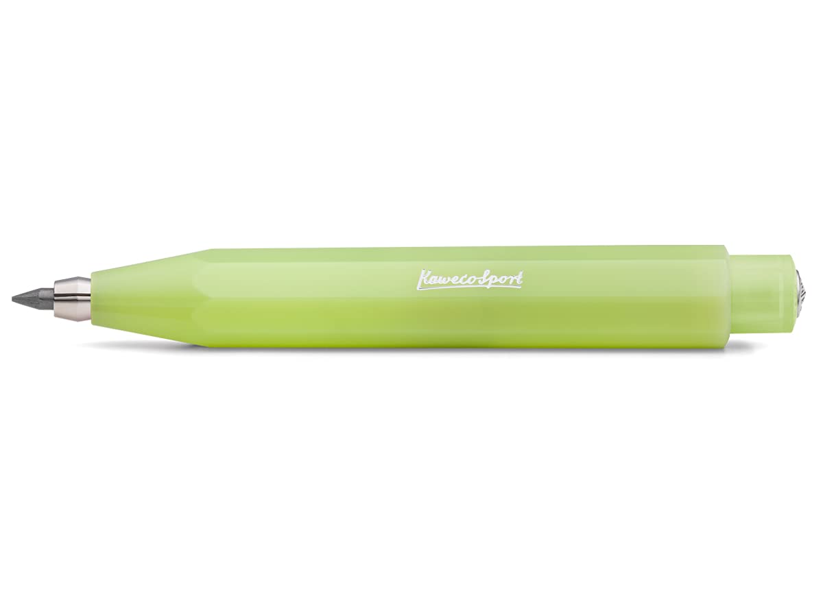 Kaweco Frosted Sport Fall Pencil, Fine Lime 3.2 mm, 5B, Lead Pencil Made of High-Quality Plastic in Summer Design, Refillable Retractable Pencil in Green, Mechanical Pencil 10.5 cm