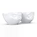 TASSEN Medium Porcelain Bowl Set No. 1, Grinning & Kissing Face, 6.5 oz. White (Set of 2 Bowls)