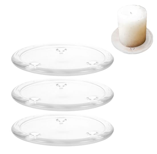 Alipis Round Glass Candle Holder Tray 4 Inch Clear Pillar Candle Plate Decorative Coaster for Wedding Party Home Centerpiece