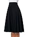Kate Kasin Casual Skirt Cotton Circle Swing Skirts for Women (XL, Black)