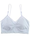 Anemone Women's Bralette Sports Bra Tank Top Cami Convertible Straps One Size (fits regular size XS-L) White