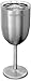 Gourmia GGS9350 Stainless Steel Wine Glasses, 2 Pack With Clear Plastic Lids – 15oz Portable, Insulated Cups for Travel and Outdoor Use - Keeps Drink Hot or Cold, Non-Skid Rubber Feet