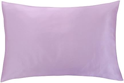 COSFY Natural Silk Pillowcase, Hypoallergenic, 19 momme, 600 thread count 100 percent Mulberry Silk, King Size with hidden zipper (Light Purple)