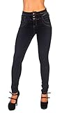 Style G536- Colombian Design, High Waist, Butt Lift, Levanta Cola, Skinny Jeans in Black Size 13