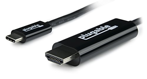 Plugable USB C to HDMI Adapter Cable - Connect USB-C or Thunderbolt 3 Laptops to HDMI Displays up to 4K@60Hz (Compatible with 2018 MacBook Air, 2017 2018 2019 MacBook Pro, XPS) HDMI 2.0 6 Feet, 1.8m