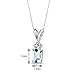 PEORA Solid 14K White Gold Aquamarine with Diamond Pendant for Women, Genuine Gemstone Solitaire, Emerald Cut, 7x5mm, Blue Aquamarine Necklace, March Birthstone Necklace, w/Jewelry Box