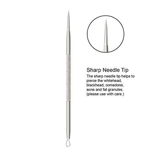HotLife Professional Blackhead Remover Pimple Comedone Extractor Tools Set of 5, Best Splinter Acne Removal Kit and Skin Tools for Skin Blemishes, Whitehead, Pimples, Cysts and Zit Popper - Thumbnail 4