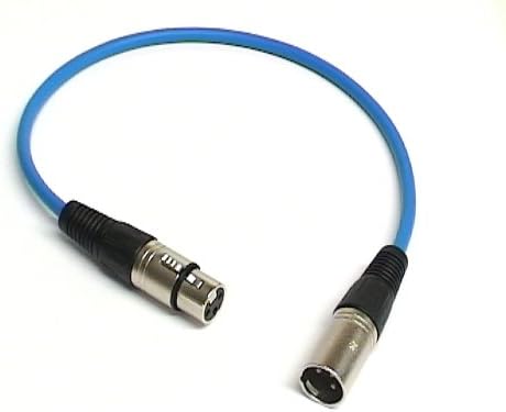 0.3m Balanced XLR Patch Lead Cable, XLR Male to Female - Blue