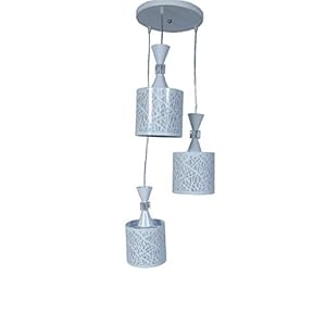 Tu Casa White Finish in Acrylic Set of 3 Hanging LightT0018-(Bulb not Included)