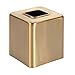 mDesign Metal Square Tissue Box Cover, Modern Facial Paper Holder - Accessories for Bathroom Vanity, Bedroom Dresser, Night Stand, Desk, Office, End Table - Unity Collection - 2 Pack - Soft Brass