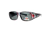 Polarized Rhinestone Fit Over Lens Cover Sunglasses - Flower